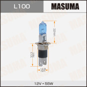 Лампа галогенная Masuma Blue Skyglow H3C (P22d/5, T12), 12В, 55Вт, 4200К, 1 шт, арт. L100
