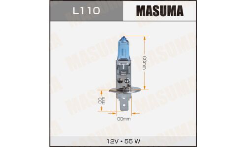 Лампа галогенная Masuma Blue Skyglow H1 (P14.5s, T8), 12В, 55Вт, 4200К, 1 шт, арт. L110