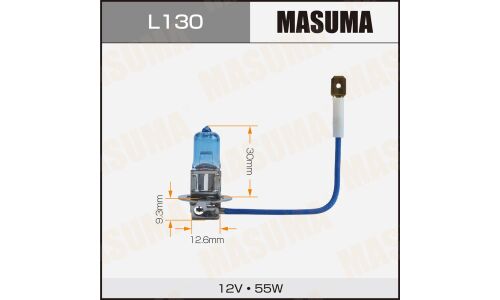 Лампа галогенная Masuma Blue Skyglow H3 (PK22s, T12), 12В, 55Вт, 4200К, 1 шт, арт. L130