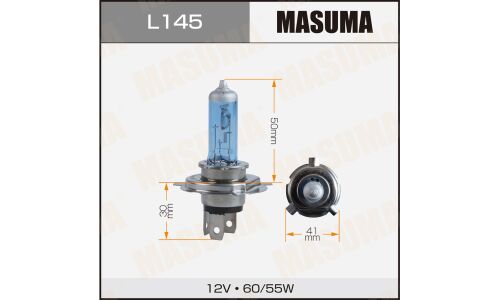 Лампа галогенная Masuma Blue Skyglow H19 (PU43t-3, T11), 12В, 60/55Вт, 4200К, 1 шт, арт. L145