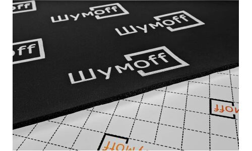 Тепло-звукоизоляционным материал Шумoff Комфорт 6, толщина 6мм, 0.6кг/м², повышает тепловую эффективность, лист 750х1000мм, арт. 0237004
