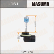 Лампа галогенная Masuma Super White H27W/2 (PGJ13, T9), 12В, 27Вт, 4200К, 1 шт, арт. L161