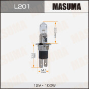 Лампа галогенная Masuma Clearglow H3C (P22d/5, T12), 12В, 70Вт, 3000К, 1 шт, арт. L201