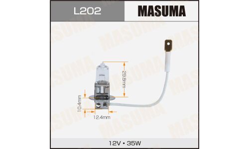 Лампа галогенная Masuma Clearglow H3a (PK22s/6, T12), 12В, 35Вт, 3200К, 1 шт, арт. L202