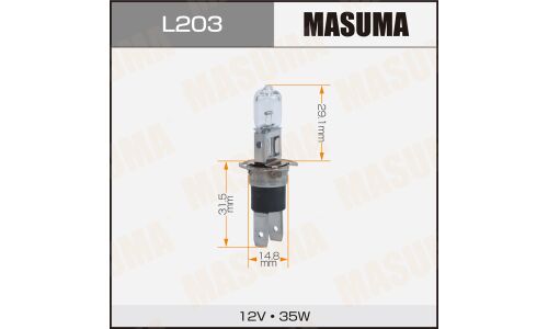 Лампа галогенная Masuma Clearglow H3D (P22d/6, T12), 12В, 35Вт, 3200К, 1 шт, арт. L203
