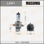 Лампа галогенная Masuma Clearglow H4 (P43t, T16), 12В, 100/90Вт, 3000К, 1 шт, арт. L241