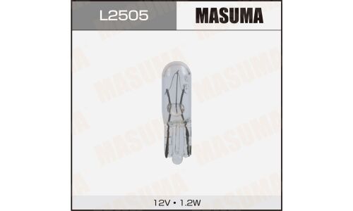 Лампа Masuma W1.2W (W2x4.6d, T5), 12В, 1.2Вт, комплект 2 шт, арт. L2505