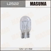 Лампа Masuma W21/5W (W3x16q, T20), 12В, 21/5Вт, комплект 2 шт, арт. L2522