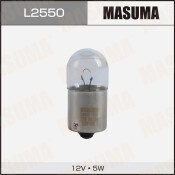 Лампа Masuma R5W (BA15s, G18), 12В, 5Вт, комплект 2 шт, арт. L2550