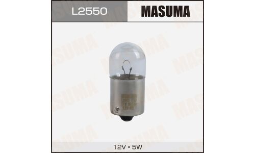 Лампа Masuma R5W (BA15s, G18), 12В, 5Вт, комплект 2 шт, арт. L2550