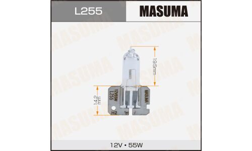 Лампа галогенная Masuma Clearglow H2 (X511, T9), 12В, 55Вт, 3200К, 1 шт, арт. L255
