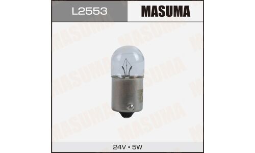 Лампа Masuma R5W (BA15s, G18), 24В, 5Вт, комплект 2 шт, арт. L2553