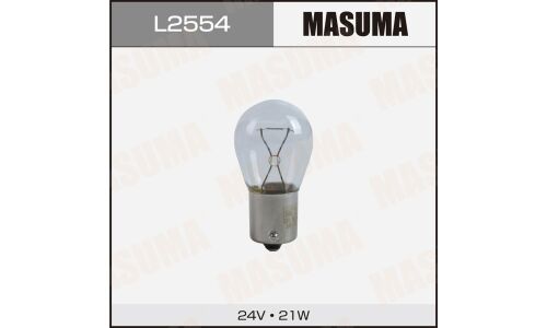 Лампа Masuma P21W (BA15s, S25), 24В, 21Вт, комплект 2 шт, арт. L2554