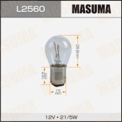 Лампа Masuma P21/5W (BAY15d, S25), 12В, 21/5Вт, комплект 2 шт, арт. L2560