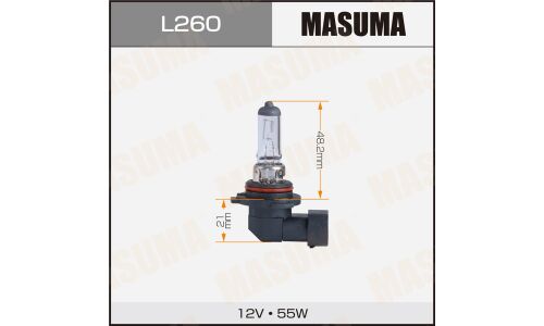 Лампа галогенная Masuma Clearglow HB4(9006) (P22d, T12), 12В, 55Вт, 3200К, 1 шт, арт. L260
