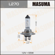 Лампа галогенная Masuma Clearglow H7 (PX26d, T11), 12В, 55Вт, 3000К, 1 шт, арт. L270