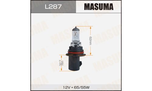 Лампа галогенная Masuma Clearglow HB5(9007) (PX29t, T17), 12В, 65/55Вт, 3200К, 1 шт, арт. L287