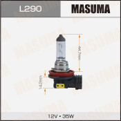 Лампа галогенная Masuma Clearglow H8 (PGJ19-1, T11), 12В, 35Вт, 3000К, 1 шт, арт. L290