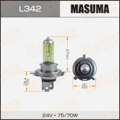 Лампа галогенная Masuma Yellowglow H4 (P43t, T16), 24В, 75/70Вт, 2800К, 1 шт, арт. L342