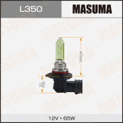 Лампа галогенная Masuma Yellowglow HB3(9005) (P20d, T12), 12В, 65Вт, 2800К, 1 шт, арт. L350
