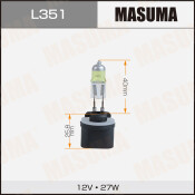 Лампа галогенная Masuma Yellowglow H27W/1 (PG13, T9), 12В, 27Вт, 2800К, 1 шт, арт. L351