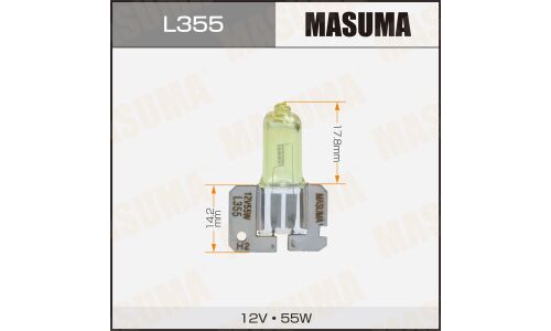 Лампа галогенная Masuma Yellowglow H2 (X511, T9), 12В, 55Вт, 2800К, 1 шт, арт. L355