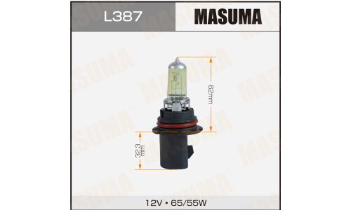 Лампа галогенная Masuma Yellowglow HB5(9007) (PX29t, T17), 12В, 65/55Вт, 2800К, 1 шт, арт. L287