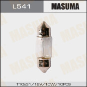 Лампа Masuma Festoon (SV8.5, T10x31), 12В, 10Вт, 1 шт, арт. L541