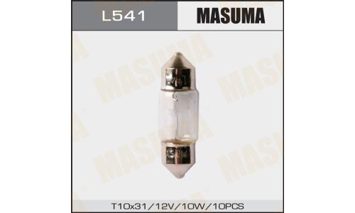 Лампа Masuma Festoon (SV8.5, T10x31), 12В, 10Вт, 1 шт, арт. L541