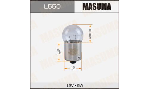Лампа Masuma R5W (BA15s, G18), 12В, 5Вт, комплект 10 шт