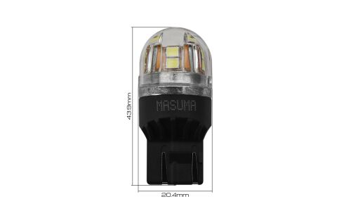 Лампы светодиодные Masuma LED W21/5W (T20, W3x16q), 12В, 21/5Вт, 6500К, комплект 2шт, арт. L723