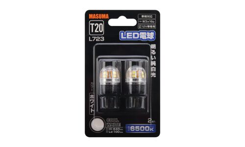 Лампы светодиодные Masuma LED W21/5W (T20, W3x16q), 12В, 21/5Вт, 6500К, комплект 2шт, арт. L723