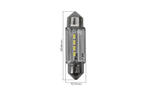 Лампа светодиодная Masuma Festoon C10W (SV8.5, T10x36), 12В, 2.1Вт (соответствует 10Вт), 6500К, комплект 2 шт, арт. L742