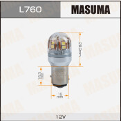 Лампа светодиодная Masuma P21/5W (BAY15d, S25), 12В, 3.6/0.36Вт (соответствует 21/5Вт), 6500К, комплект 2 шт, арт. L760