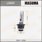 Лампа ксеноновая Masuma Standard Grade D2R (P32d-3), 85В, 35Вт, 4300К, 1 шт, арт. L822