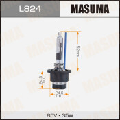 Лампа ксеноновая Masuma White Grade D2R (P32d-3), 85В, 35Вт, 5000К, 1 шт, арт. L824