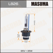 Лампа ксеноновая Masuma Cool White Grade D2R (P32d-3), 85В, 35Вт, 6000К, 1 шт, арт. L826