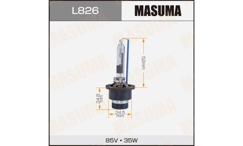 Лампа ксеноновая Masuma Cool White Grade D2R (P32d-3), 85В, 35Вт, 6000К, 1 шт, арт. L826