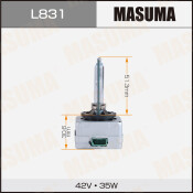Лампа ксеноновая Masuma Standard Grade D3S (PK32d-5), 42В, 35Вт, 4300К, 1 шт, арт. L831