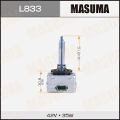 Лампа ксеноновая Masuma White Grade D3S (PK32d-5), 42В, 35Вт, 5000К, 1 шт, арт. L833