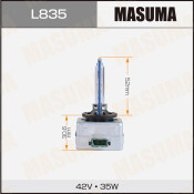 Лампа ксеноновая Masuma Cool White Grade D3S (PK32d-5), 42В, 35Вт, 6000К, 1 шт, арт. L835