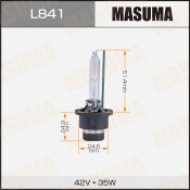 Лампа ксеноновая Masuma Standard Grade D4S (P32d-5), 42В, 35Вт, 4300К, 1 шт, арт. L841
