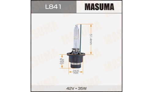 Лампа ксеноновая Masuma Standard Grade D4S (P32d-5), 42В, 35Вт, 4300К, 1 шт, арт. L841