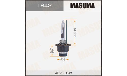 Лампа ксеноновая Masuma Standard Grade D4R (P32d-6), 42В, 35Вт, 4300К, 1 шт, арт. L842