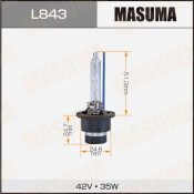 Лампа ксеноновая Masuma White Grade D4S (P32d-5), 42В, 35Вт, 5000К, 1 шт, арт. L843