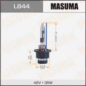 Лампа ксеноновая Masuma White Grade D4R (P32d-6), 42В, 35Вт, 5000К, 1 шт, арт. L844