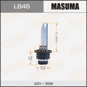 Лампа ксеноновая Masuma Cool White Grade D4S (P32d-5), 42В, 35Вт, 6000К, 1 шт, арт. L845