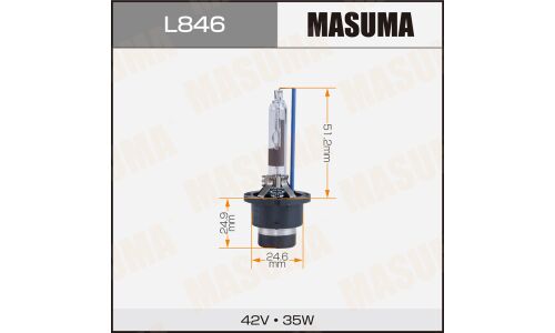 Лампа ксеноновая Masuma Cool White Grade D4R (P32d-6), 42В, 35Вт, 6000К, 1 шт, арт. L846