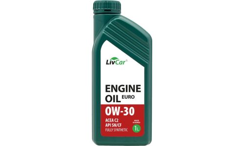 Масло моторное LivCar Engine Oil Euro 0w30, синтетическое, API SN/CF, ACEA C2, универсальное, 1л, арт. LC7110030-001