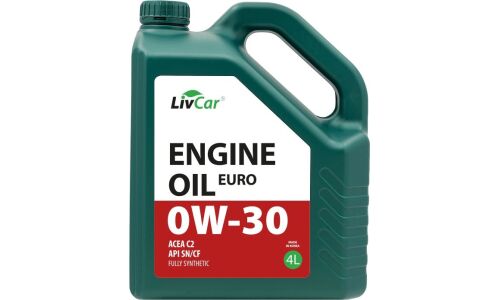 Масло моторное LivCar Engine Oil Euro 0w30, синтетическое, API SN/CF, ACEA C2, универсальное, 4л, арт. LC7110030-004